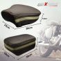 Allextreme EXPSC03P PU Leather Front & Back Bike Seat Cover Motorcycle Cushion Coverage Durable Stitching with Easy Installation - (Brown & Beige)