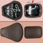 Allextreme EXPSC03P PU Leather Front & Back Bike Seat Cover Motorcycle Cushion Coverage Durable Stitching with Easy Installation - (Brown & Beige)