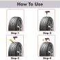 AllExtreme EXTPNK4 4 in 1 Universal Tubeless Tyre Puncture Repair Kit Puncher Patch Tools (T Handle Grips + 5 Repair String Plugs + Rubber Solution)