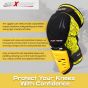 Allextreme EXV-MKY2 Knee Guard Adjustable Breathable Unisex Feet Protector Armor Pads for Motorcycle Racing Bike Riding (Set of 2, Yellow)