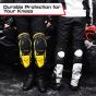 Allextreme EXV-MKY2 Knee Guard Adjustable Breathable Unisex Feet Protector Armor Pads for Motorcycle Racing Bike Riding (Set of 2, Yellow)
