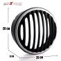 AllExtreme EXHLG1B 7 Inch PVC Headlight Grill Cover with DRL LED Light Compatible for Bullet Classic Electra Standard 350cc 500cc (Blue)