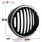 AllExtreme EXHLG1R 7 Inch PVC Headlight Grill Cover Bike with DRL LED Light for Motorcycle (Red)
