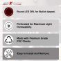 AllExtreme EXHLG1R 7 Inch PVC Headlight Grill Cover Bike with DRL LED Light for Motorcycle (Red)