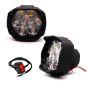 Allextreme EX9FWS2 Imported 9 LED Fog Light Spot Beam Waterproof Pod Driving Work Lamp with Handlebar Switch for Motorcycle Bike Car and SUV (15W, 2 PCs)