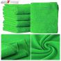 AllExtreme EXGCT01 Microfiber Towel Lint-Free Car Cleaning Clothes High Absorbent Towel for Car Windows, Exterior, Home and Office (Green, 5 PC)