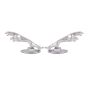 AllExtreme EXCJEL2 Jaguar Style Bike Styling Front Mudguard Ornament Sign Emblem Logo with Chrome Finishing for Motorcycles & Bikes (Chrome, 2 PCS)