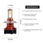 AllExtreme EXH4HG2 LED H4 Headlight Conversion Kit Lamp Bulbs for Front Fog Headlamp for Cars and Bike (Cool White, 80W, 2 Pieces)
