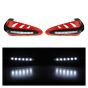 Allextreme EXHP22R Motorcycle Hand Guard with LED Light Universal Bike Handle Protector Shield Handlebar Protection Gear for ATV (Red, 7/8 Inch, 22mm), Standard