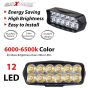 Allextreme EXL22S5 Imported Universal 12 LED Fog Light Off/On Road Driving Work Lamp with 7/8 Inch Handlebar Switch for Bike Cars and Motorcycle (18W, White Light, 2 PCS, 6 Months Warranty)
