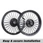 AllExtreme SST4D6CD 19" Front & 18" Rear Disc Tire Alloy Wheel Heavy Duty High Durability Compatible with Bullet Classic Single Disc (2 Pcs)