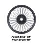 AllExtreme SST4D6CD 19" Front & 18" Rear Disc Tire Alloy Wheel Heavy Duty High Durability Compatible with Bullet Classic Single Disc (2 Pcs)
