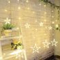 Allextreme Curtain String Lights, LED String Star Lights, LED Star Fairy Lights for Wedding, Bedroom, Christmas, Party, Bed Canopy, Garden, Patio, Outdoor Indoor