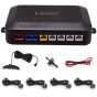 AllExtreme EIX-698 Car Reverse Parking Sensor Device with LED Display & Warning Buzzer, 12V DC 4-Channel Backup Auto Radar Detector Kit (Black)