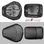 Allextreme PU Leather Bike Seat Cover with Cushioning Anti-Slip Water-Resistant Shock Absorbent & Brand Name Design for Royal Enfield Classic 350cc
