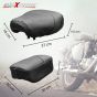 Allextreme PU Leather Bike Seat Cover with Cushioning Anti-Slip Water-Resistant Shock Absorbent & Brand Name Design for Royal Enfield Classic 350cc