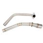 AllExtreme EXMER15 Motorcycle Silencer Bend Pipe Compatible for Yamaha R15 V3 Stainless Steel Exhaust Muffler (Silver)