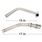 AllExtreme EXMER15 Motorcycle Silencer Bend Pipe Compatible for Yamaha R15 V3 Stainless Steel Exhaust Muffler (Silver)