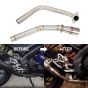 AllExtreme EXMER15 Motorcycle Silencer Bend Pipe Compatible for Yamaha R15 V3 Stainless Steel Exhaust Muffler (Silver)