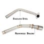 AllExtreme EXMER15 Motorcycle Silencer Bend Pipe Compatible for Yamaha R15 V3 Stainless Steel Exhaust Muffler (Silver)
