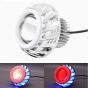 Allextreme 10W High Intensity Led Projector Lamp Stylish Dual Ring COB LED Headlight with Hi/Low Beam and Flasher Function for All Bikes (Blue & Red, 1 Pc)