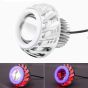 Allextreme 10W High Intensity Led Projector Lamp Stylish Dual Ring COB LED Headlight with Hi/Low Beam and Flasher Function for All Bikes (Red & Blue, 1 Pc)