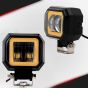 Allextreme EXHM1Y 2.5 Inch Square White Fog Light with Halo Angel Eye Ring for Bike Motorcycle Car and Off Road SUV (20W, Yellow, Pack of 1)