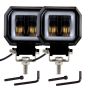 Allextreme EXHM2B 2.5 Inch Square White Fog Light with Halo Angel Eye Ring for Bike Motorcycle Car and Off Road SUV (20W, Blue, Pack of 2)