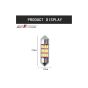 AllExtreme EXTSD1W 12 LED Universal Car Interior Super Bright Roof Light Reading Dome Bulb Lamp with Festoon Holder (6W, White, 1 Pc)