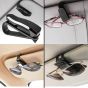 AllExtreme EXCGHBB 2 Pcs Car Sunglass Holder Eyeglasses Storage Fastener Sun Visor Clip-on Glass Case for SUVs (Light Beige)
