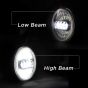 Allextreme EX7IYP2 7 Inch Round LED Headlight with Ring Hi/Low Beam & Yellow-white Angel Eye Lamp for Bullet, Harley Davidson Jeep Wrangler (75W, Pack of 2)
