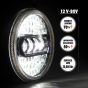 Allextreme EX7IYP2 7 Inch Round LED Headlight with Ring Hi/Low Beam & Yellow-white Angel Eye Lamp for Bullet, Harley Davidson Jeep Wrangler (75W, Pack of 2)