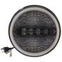 Allextreme EX7IYP1 75W Full Ring Round White LED Headlight 7 Inch Hi/Low Beam Angel Eye Lamp Compatible with Bullet/Harley Davidson/Jeep Wrangler (White & Yellow, Pack of 1)