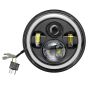 Allextreme EX7ITC1 7 Inch Full Ring Round White LED Headlight with Hi/Low Beam Tricolour Angel Eye Lamp Compatible with Bullet, Harley Davidson Jeep Wrangler (75W, Pack of 1)