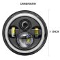 Allextreme EX7ITC1 7 Inch Full Ring Round White LED Headlight with Hi/Low Beam Tricolour Angel Eye Lamp Compatible with Bullet, Harley Davidson Jeep Wrangler (75W, Pack of 1)