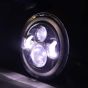 Allextreme EX7ITC1 7 Inch Full Ring Round White LED Headlight with Hi/Low Beam Tricolour Angel Eye Lamp Compatible with Bullet, Harley Davidson Jeep Wrangler (75W, Pack of 1)