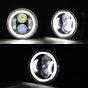 Allextreme EXI4LF2 4 Inch Full Ring Round White LED Fog Light Bumper with Hi/Low Beam Angel Eye Lamp Compatible with Jeep, Wrangler (40W, 2 Pcs)