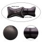 AllExtreme EXHRBL2 PU Leather Car Headrest Neck Head Pillow Cushions with Adjustable Straps for SUV Travel Seat (Black, 2 Pcs)