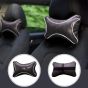 AllExtreme EXHRBL2 PU Leather Car Headrest Neck Head Pillow Cushions with Adjustable Straps for SUV Travel Seat (Black, 2 Pcs)