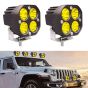 Allextreme Aluminium Ex40Yl1 4 Led Fog Light Super Bright Spot Flood Beam Driving Lamp For Motorcycle Cars Bikes & Suv (40W, Yellow Light, 1 Pc)