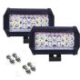 Allextreme EX30F2P 30 LED Fog Light Bar Flood LED Work Multi Rows Amber & White Light Waterproof Driving Lamp Universal for Car Motorcycle Bike (60W, 2 Pcs)