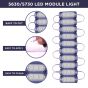 Allextreme EXMIL3B 3 LED Module Light Interior Exterior 12V 5730 Injection Decorative Lamp with Adhesive Backside for Car, Home & Decoration (10 Strips, Blue)