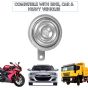 AllExtreme SHONE 0-95-S Bike & Car Horns Super Loud Sound Air Siren (12V, Silver, 1 Pc)