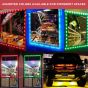 AllExtreme EXM1ILR 1 LED Module Light Interior Exterior 12V 5730 Injection Decorative Lamp with Adhesive Backside for Car, Home & Decoration (20 Strips, Red)