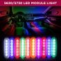 AllExtreme EXMI6LM 6 LED Module Light Interior Exterior 12V 5730 Injection Decorative Lamp with Adhesive Backside for Car, Home & Decoration (10 Strips, Multicolor)