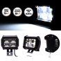 Allextreme EX16F4L1 16 LED Fog Light 4 Inch Flood LED Work Double Row White Light Waterproof Driving Lamp Universal for Car Motorcycle Bike (48W, 1 Pc)
