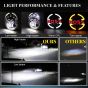 Allextreme EX7WH05 75W BOSS White LED Headlight 7 Inch Hi/Low Beam Angel Eye Lamp Compatible with Bullet/Harley Davidson/Jeep Wrangler (White & Yellow)