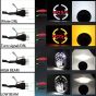 Allextreme EX7WH05 75W BOSS White LED Headlight 7 Inch Hi/Low Beam Angel Eye Lamp Compatible with Bullet/Harley Davidson/Jeep Wrangler (White & Yellow)