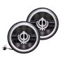 Allextreme EX7WH04 75W Round White LED Headlight with Hi/Low Beam White & Yellow Angel Eye Lamp 7-Inch Full Ring Light Compatible with Bullet Harley Davidson Jeep Wrangler- (Pack of 2)