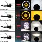 Allextreme EX7WH04 75W Round White LED Headlight with Hi/Low Beam White & Yellow Angel Eye Lamp 7-Inch Full Ring Light Compatible with Bullet Harley Davidson Jeep Wrangler- (Pack of 2)